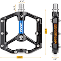Miniatyrbild 2 av 5: Halkfria pedaler i aluminiumlegering, bred plattform för optimalt stöd, lättviktsdesign för alla cyklar inklusive MTB och landsvägscykel, förseglat lager