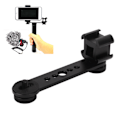 Miniatyrbild 1 av 8: Trippel kallskoförlängningsfäste i aluminiumlegering mikrofonstativfäste adapter för stativ monopod stabilisator svart