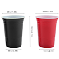Miniatyrbilde 3 av 5: Beer Pong Set Beer Pong Drikkespill Sett Beer Pong Kopper 22 Kopper 4 PingPong Baller Rød Svart