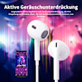 Miniatyrbild 3 av 7: USB C Hörlurar, Lightning-kontakt för sömlös integration & bred kompatibilitet, tydliga samtal med integrerad mikrofon