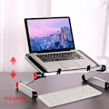 Miniatyrbild 5 av 5: Table Tech Buddy: Ergonomiskt, portabelt laptopbord, justerbar höjd med inbyggda klämmor, hopfällbart stativ för platsbesparande bekvämlighet