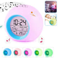 Miniatyrbild 2 av 8: Digital Väckarklocka med Multifunktionsdisplay, 7 Färgers Nattlampa, Temperaturdetektering, Snooze-funktion, Lätt att Ställa In, Batteridriven, Stilren