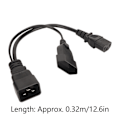 Miniatyrbild 6 av 8: IEC320 C13 och EU-kontakt till IEC320 C20 strömkabel IEC320 C13 och EU-hona till IEC320 C20 Y-splitter strömkabel 12.6 tum