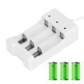 Miniatyrbilde 5 av 5: A03 Hvit ABS Miljøvennlig Høy Temperaturmotstand 3-Sporet USB-Lader Lading for Aa AAA-Batteri