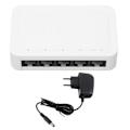 Pikkukuva 1 / 5: 5-porttinen Ethernet-kytkin 10/100Mbps RJ45-portit 4KV-ylijännitesuoja Nopea Ethernet-kytkin Työpöydän Ethernet-jakaja 100-240V