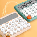 Miniatyrbillede 7 af 8: 12-cifret lommeregner med stort LCD-display, store knapper, standard mekanisk switch-lommeregner til kontor, skole, hjem, mælketefarve