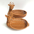 Miniatyrbillede 4 af 5: Simuleret fletkurv i rattan - Opbevaringskurv - Frugtkurv - Dyreformet opbevaringskurv - Dekorationskurv