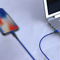 Miniatyrbillede 2 af 5: 2m - Lightning 3A - \"BLÅ\" / kabel/ladekabel/hurtig opladning