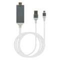 Miniatyrbillede 2 af 8: Adapterkabel Type C til High Definition Multimedia Interface-kabeladapter PVC-kobber til telefon, bærbar computer, hvid