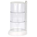 Miniatyrbillede 1 af 5: Multi Layer Powder Puff Organizer Åndbar Støvfri Øreringe Roterende Beholder til Hjemmet, 3 Lag, Hvid
