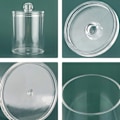 Miniatyrbillede 4 af 5: 3 stk. bomuldspindkuglepudeholder, 10 oz apotekerkrukke klar makeup-arrangør, badeværelsesbeholdere dispenser