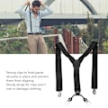 Miniatyrbillede 7 af 8: Sort Y-formet herrebukser skulderstrop med 4 clips elastisk skridsikker justerbar Y-ryg seler sort