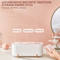 Miniatyrbillede 5 af 5: Makeup bomuldsopbevaringsboks, 3 rum bomuldsrondel opbevaring