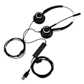 Miniatyrbillede 3 af 8: Letvægts USB-headset til callcenter med støjreduktion og mikrofon