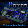 Miniatyrbillede 4 af 5: Trådløst gaming-tastatur og -mus, genopladelig med regnbue-baggrundsbelysning