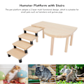 Miniatyrbillede 7 af 8: Hamster træplatform og trapper udsøgt sundt sødt kæledyr platform med stige til små kæledyr hamstere marsvin