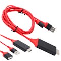 Miniatyrbillede 8 af 8: 1080p TypeC Mobiltelefon til HD Multimedia Interface Kabel USB Adapter til IOs Android(Rød )
