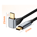 Pikkukuva 6 / 8: 90 asteen USB C -kaapeli 4K 60Hz tukee PD100W Type C 3.1 Gen2 täysi toiminto USB C nopea latauskaapeli Steam Deckille 100cm/39.4in