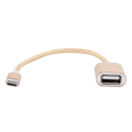 Miniatyrbillede 4 af 4: 3PCS Flettet Klud Forstærket Stik Ingen Rust Glat Transmission USB Indgang Mikro Udgang OTG Adapter Kabel til AndroidGold