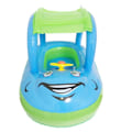 Miniatyrbild 3 av 4: Uppblåsbar Baby Pool Float, Babybadring med Solskyddstak, Säkerhetssäte för Bilformade Poolleksaker, Justerbart Tak Upf50+
