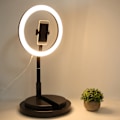 Miniatyrbild 5 av 8: 3500-6000K Justerbar USB Fyllnadsljusstativ Vikbart Fäste för Livestreaming Vlog Svart