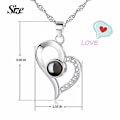 Miniatyrbillede 2 af 5: 925 Sterling Sølv I Love You Halskæde 100 Sprog Kærlighed