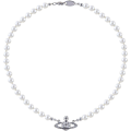 Miniatyrbilde 1 av 4: Rhinestone Faux Planet Saturn Perlekjede for Kvinner Silver