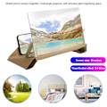 Miniatyrbild 7 av 7: 10-tums 3D-förstoringsglas hopfällbart multivinkel förstärkare mobiltelefonstativ skärm projektor (guld)