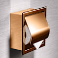Miniatyrbillede 8 af 8: Indbygget stil toiletpapirholder rustfrit stål papirholder toiletrulleholder til hotelbadeværelse rosenguld