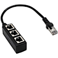 Miniatyrbild 1 av 5: Ethernet Splitter, 8P8C Standard för elektromagnetisk signalinterferensskydd, Stöder 1 till 3 portars Ethernet-switch för Cat 5-7, Guldpläterad