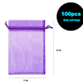 Miniatyrbillede 2 af 5: 100 stk. 2,8\"x3,6\"(7x9cm) Gaveposer Snøre Organza Smykkeposer, Opbevaringspose