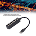Miniatyrbilde 8 av 8: RJ45 Splitter Adapter 1 til 4 Port Jevn Overføring Utmerket Tilkobling Nettverkskabel Adapter