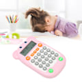 Miniatyrbillede 1 af 8: Digitalt display med aritmetiske øvelser, stemmeprompt, 27 taster, USB C-opladning, aritmetisk træningsmaskine til børns uddannelse, pink