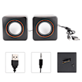Miniatyrbilde 4 av 5: Mini Cube USB Stereo 3,5 mm Jack kablet høyttaler for stasjonær bærbar PC-datamaskin (dobbeltspor)