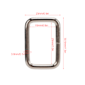 Miniatyrbild 6 av 8: 100 st metall fyrkantiga spännen rektangulär metallring för väska handväska väska DIY sömnad hårdvara hantverk silver3/8x25x15mm