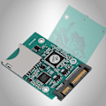 Miniatyrbilde 1 av 2: 22MB/s Rask overføring SD SDHC/SDXC/MMC minnekort til 2,5 tommers 7+15P SATA konverteradapter