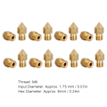 Miniatyrbilde 6 av 8: 20 stk MK8 dyse sett 1,75 mm M6 gjenge polerte ekstruder dyser med oppbevaringsboks for 3D-skriverutskifting 0,5 mm