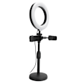 Miniatyrbillede 2 af 5: Mobiltelefon 2 stk. Clips Stativ med 6in LED Ring Light Fyldlys Beslag til Live Stream