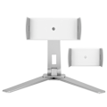 Miniatyrbilde 2 av 8: Dobbel klips veggmontert mobiltelefon nettbrett aluminiumlegering sammenleggbar roterbar brakett hvit