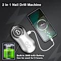 Miniatyrbild 10 av 10: Nagelfilmaskin 35000RPM LCD-Display USB Uppladdningsbar Elektrisk Nagelpoleringsmaskin med 6 Bits