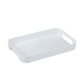 Miniatyrbillede 1 af 5: Hvid serveringsbakke med håndtag, stabelbar rektangulær serveringsplade i plast