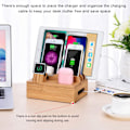 Miniatyrbillede 6 af 8: Bambus Multi-enheds Opladningsstation Opladningsdock Stativ til Telefon Tablet Ur