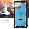 Miniatyrbild 4 av 8: Reptålig pansarskydd med stativ för iPhone 13 Pro Max mobiltelefoner Armor Protect Case(Svart Blå )