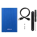 Miniatyrbilde 1 av 5: 2,5-tommers SATA USB 3.0 bærbar 7-9,5 MM harddisk SSD-kabinett eksternt bærbar diskveske (blå)