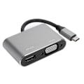 Pikkukuva 2 / 5: Adapter TypeC Hub VGA HDMI DVI Displayport/3.1 Ethernet Converter Dock 4K resoluutio (harmaa)