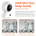 Miniatyrbild 4 av 7: Visionary Guard, 2K HD WiFi-kamera med 360° panoramavy, fullständig kryptering för datasäkerhet, tvåvägsljud för kommunikation i realtid