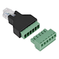 Miniatyrbilde 5 av 5: 1 stk Ethernet RJ12 6P6C hann til 6-pin skrueklemmeadapterkontakt