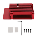 Miniatyrbild 1 av 5: CNC-bearbetad aluminiumlegering med extern slits inbyggd varm kolonnkapsling för Raspberry Pi 4 (röd)