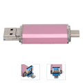 Miniatyrbild 7 av 8: U Disk 3 i 1 Höghastighets USB3.0 Flash Disk i Roséguld av Aluminiumlegering för Mobiltelefoner och Datorer (64GB)