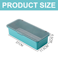 Miniatyrbillede 2 af 5: Make Up Organizer Box Dresser Container Case med låg til kosmetisk opbevaringsholder, 27*11,5*6,5cm